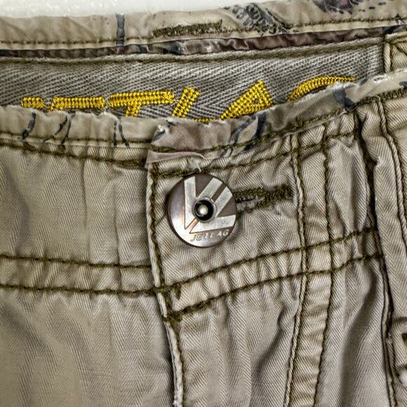 JetLag Shorts Mens 30 Khaki Cargo Utility Preppy Casual Relaxed Y2K Baggy 13" - Picture 3 of 10